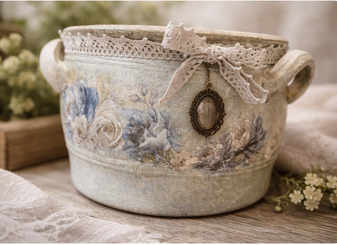 Suport decorativ vintage romantic handmade � piesă unicat - casă & stil de viață - echipamente de bucătărie - decor de bucătărie - magneți de frigider - Artynos.ro