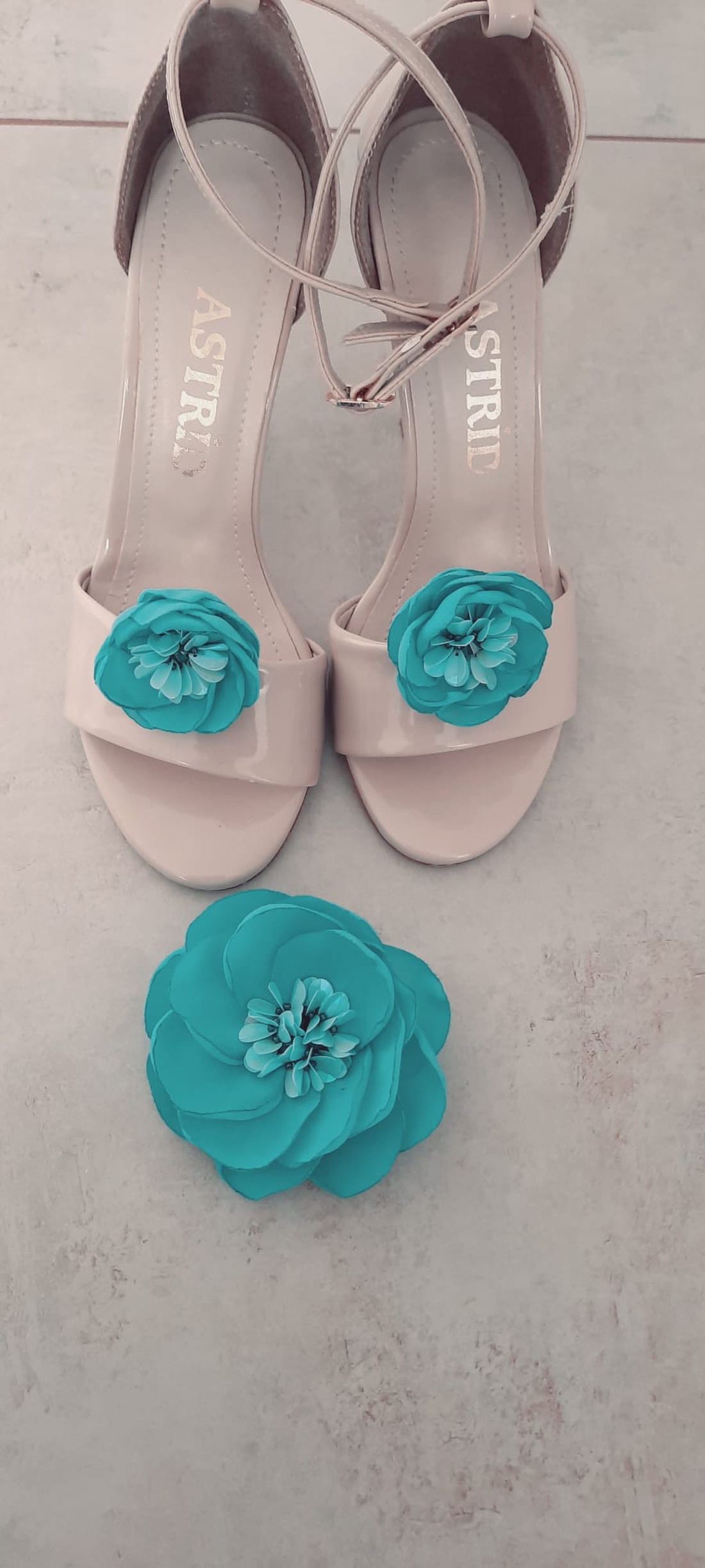 Set Accesorii - broșă/agrafă și clipsuri de pantofi Turquoise Mirage - bijuterii - broșe - Artynos.ro