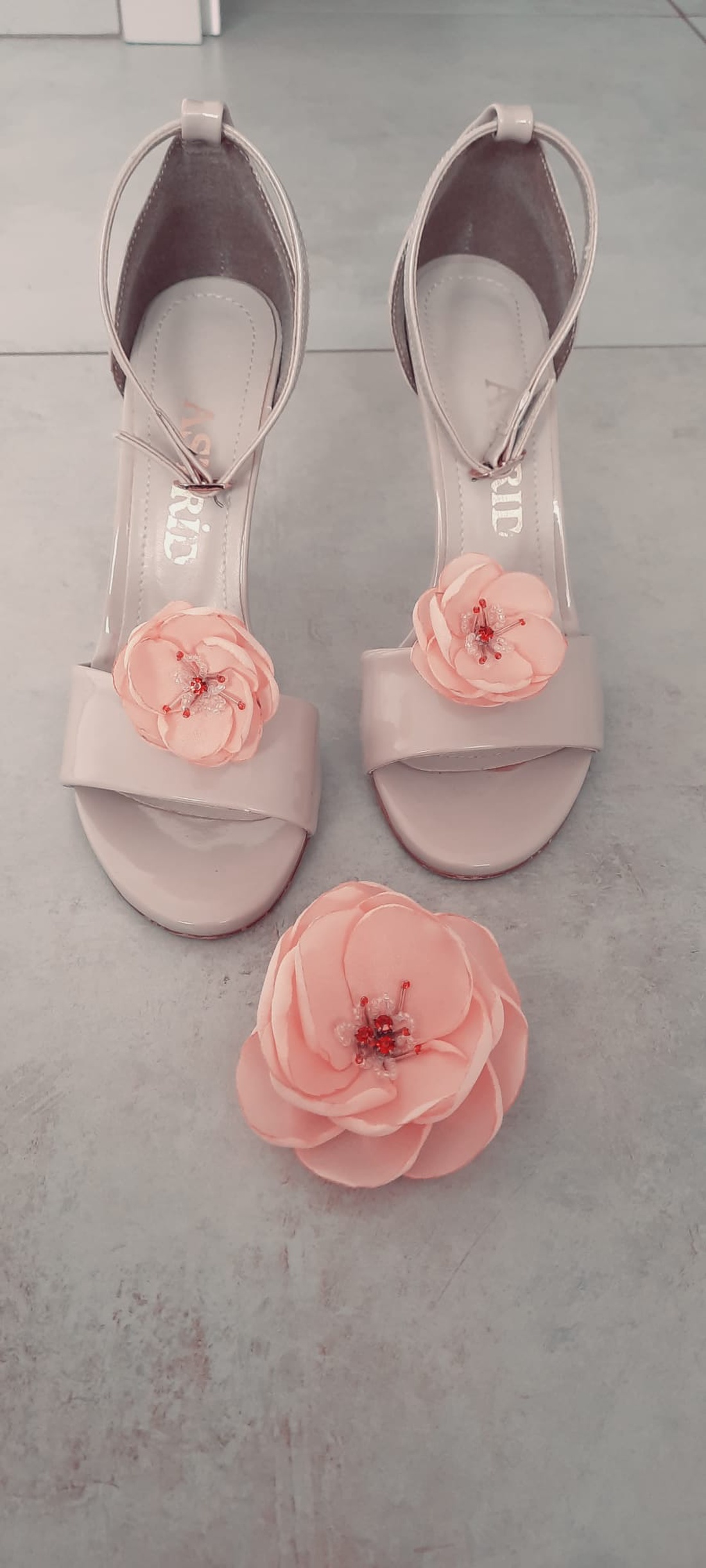 Set Accesorii - broșă/agrafă și clipsuri de pantofi Peach Blossom - bijuterii - broșe - Artynos.ro