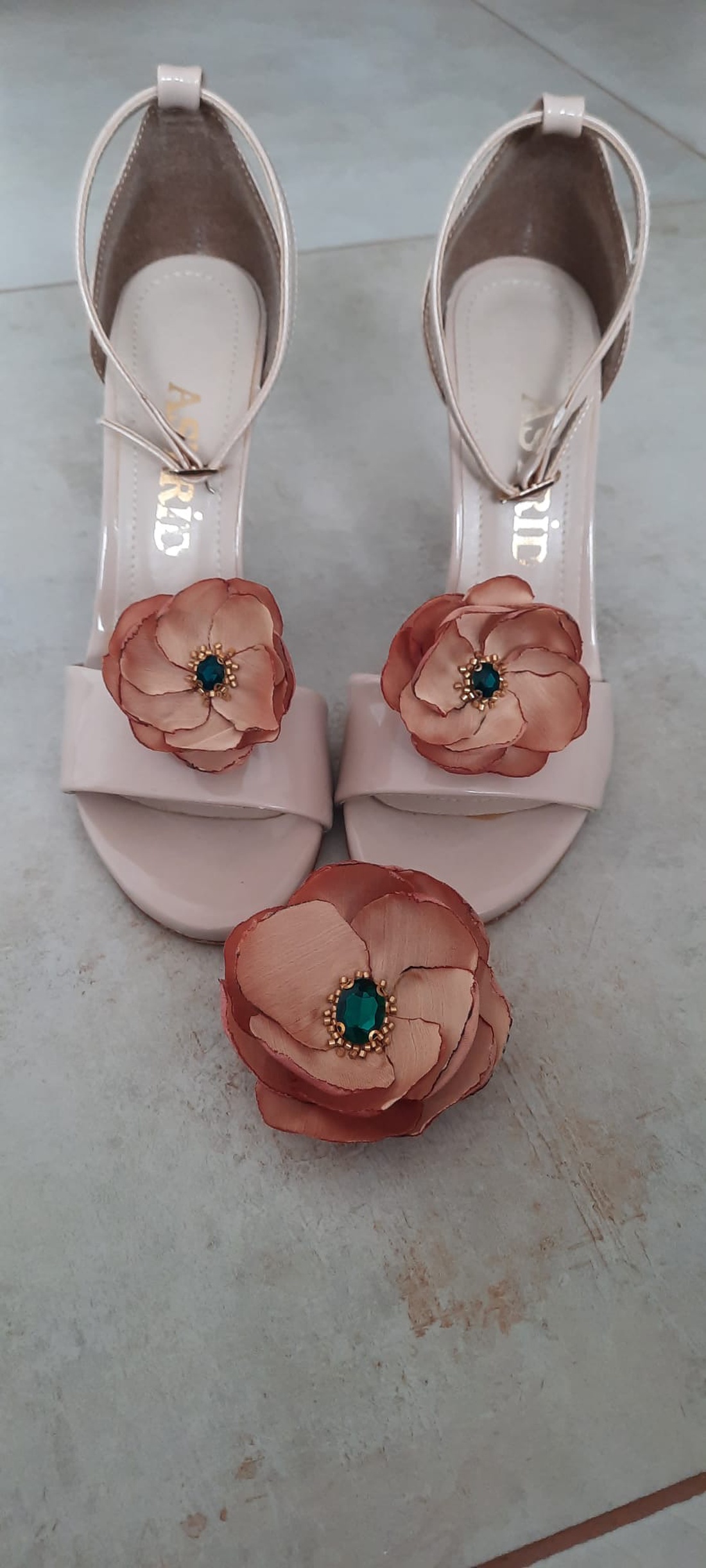 Set Accesorii - broșă/agrafă și clipsuri de pantofi Terra Emerald - bijuterii - broșe - Artynos.ro