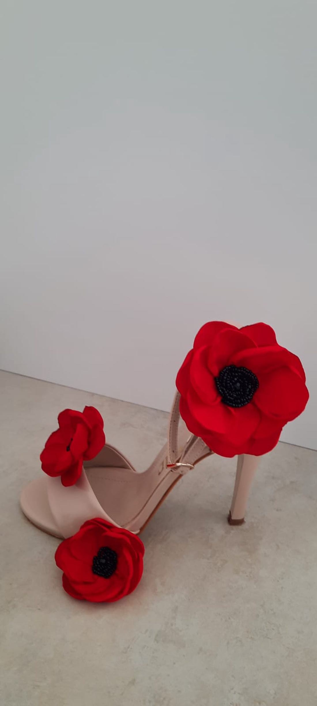 Set Accesorii - broșă/agrafă și clipsuri de pantofi Maci Rosii - bijuterii - broșe - Artynos.ro