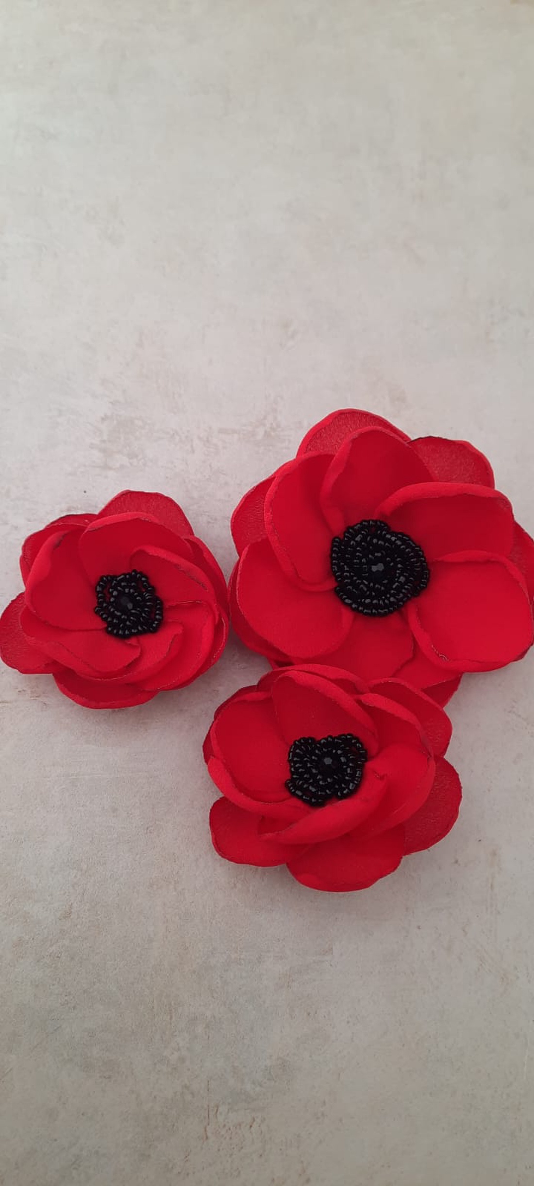 Set Accesorii - broșă/agrafă și clipsuri de pantofi Maci Rosii - bijuterii - broșe - Artynos.ro