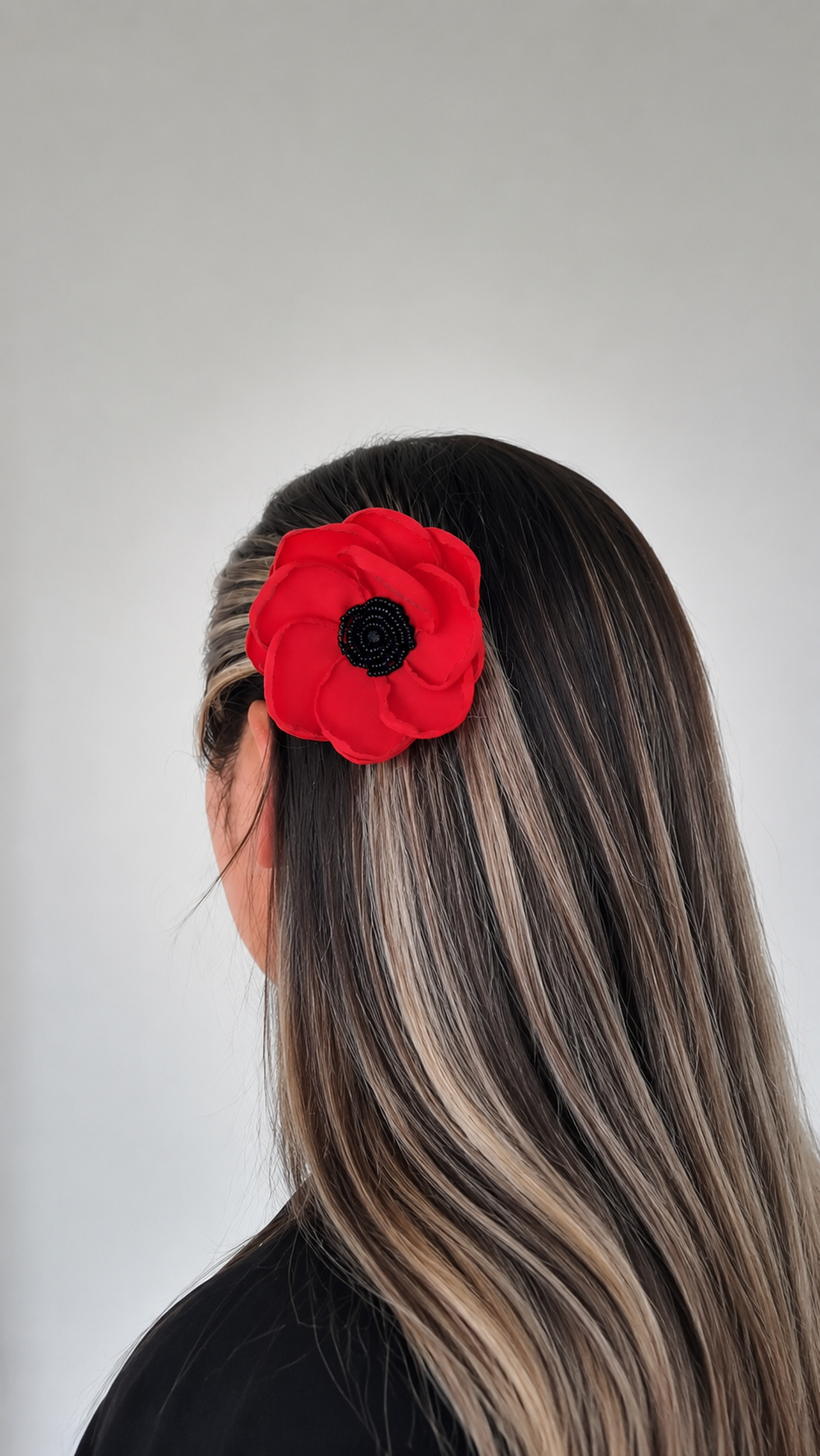 Broșă/agrafă Crimson Poppy - bijuterii - broșe - Artynos.ro
