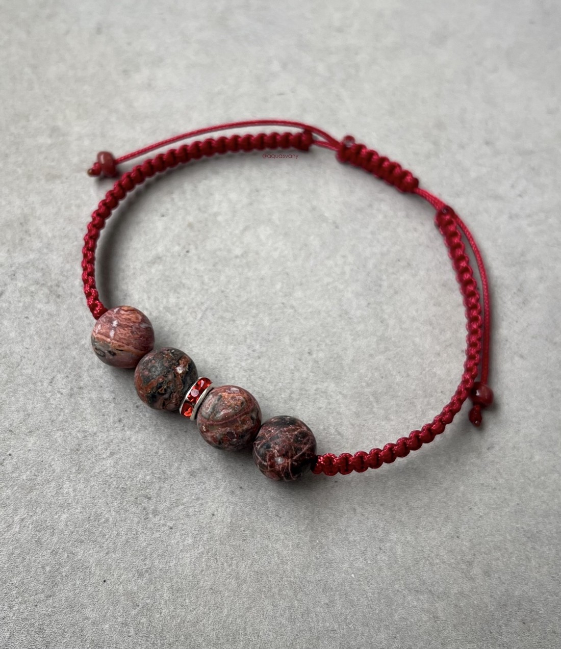 Brățară minerală macramé din jasp leopard mat - bijuterii - brățări - brățări din pietre semiprețioase - Artynos.ro