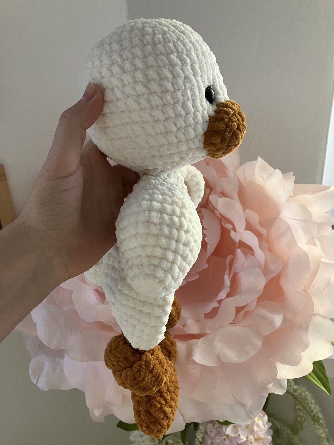 Chenille croșetat rață doggy style - jucării și echipamente pentru copii - plușuri - păsări de pluș - Artynos.ro