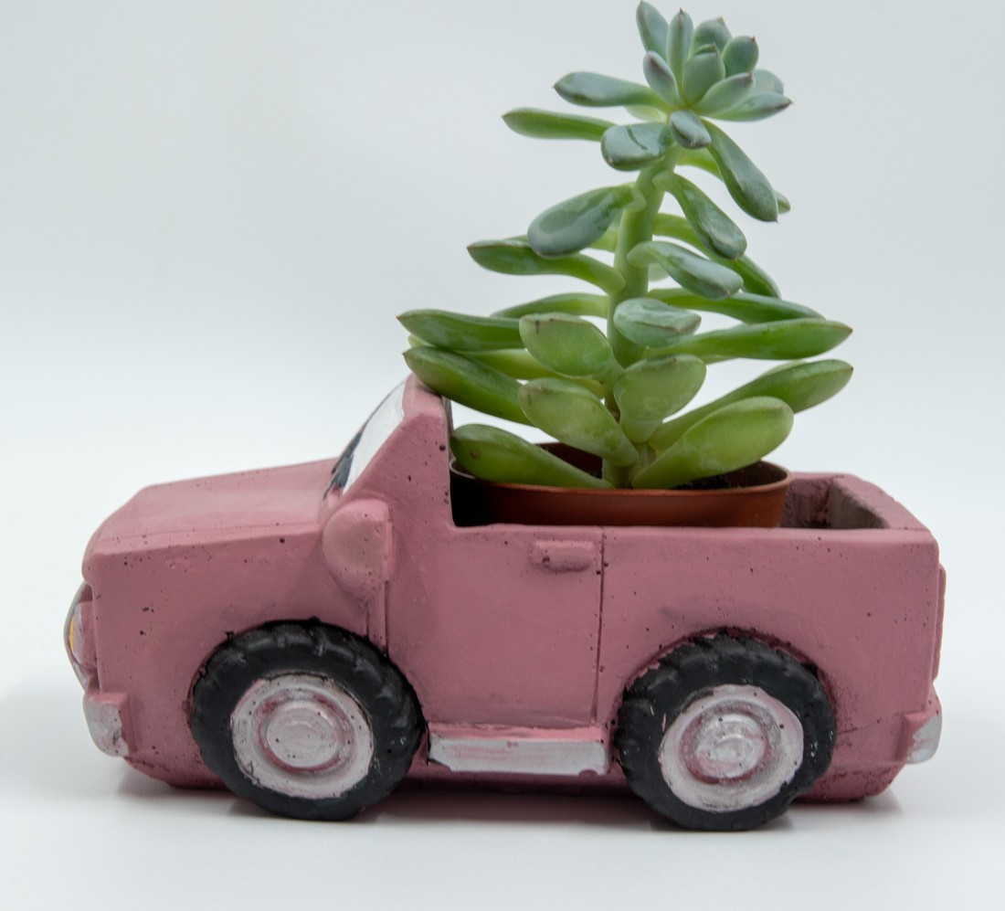 Camion de beton, camion de beton mauve suport pentru flori cu pictură personalizată - - Artynos.ro Camion de beton, camion de beton mauve suport pentru flori cu pictură personalizată - - Artynos.ro