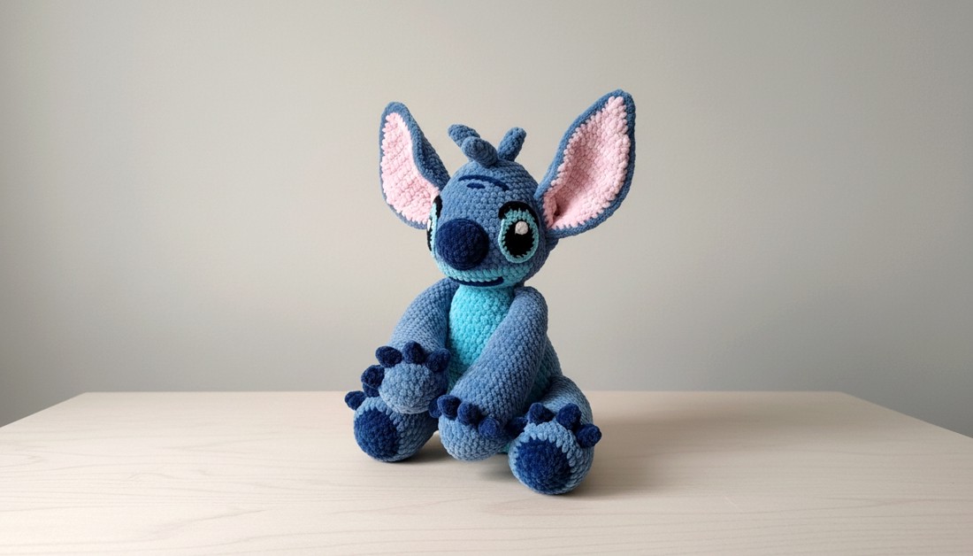 Croșetat Stitch în fire chenille - jucării și echipamente pentru copii - plușuri - personaje de basm din pluș - Artynos.ro