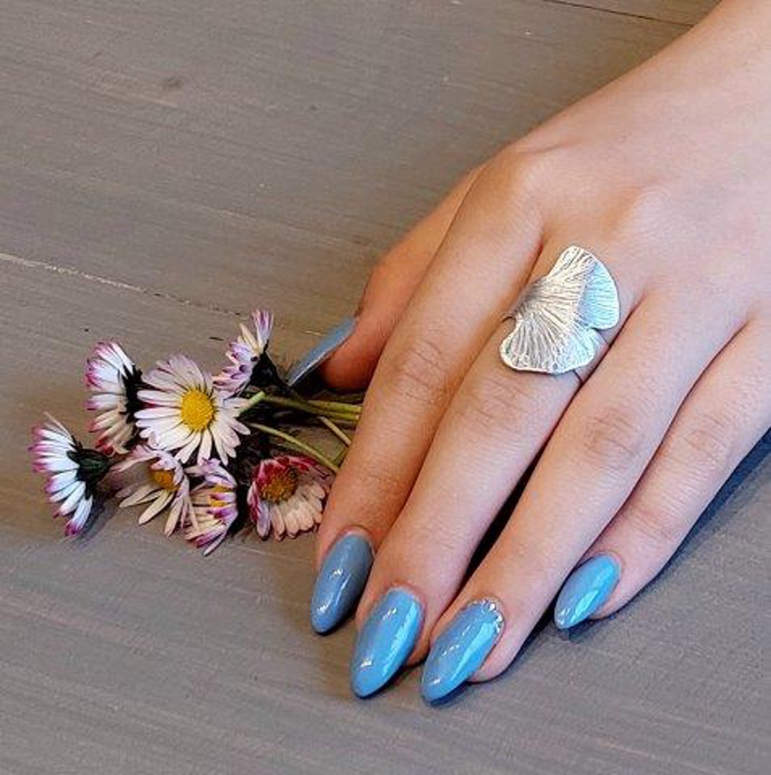 Inel minimalist GINKGO BILOBA din aluminiu -  - Artynos.ro Inel minimalist GINKGO BILOBA din aluminiu -  - Artynos.ro