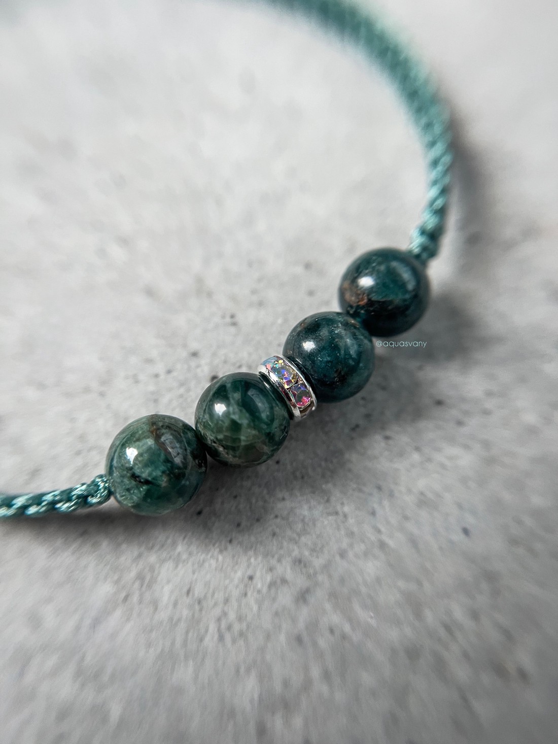 Brățară de apatită verde cu swarovski -  - Artynos.ro