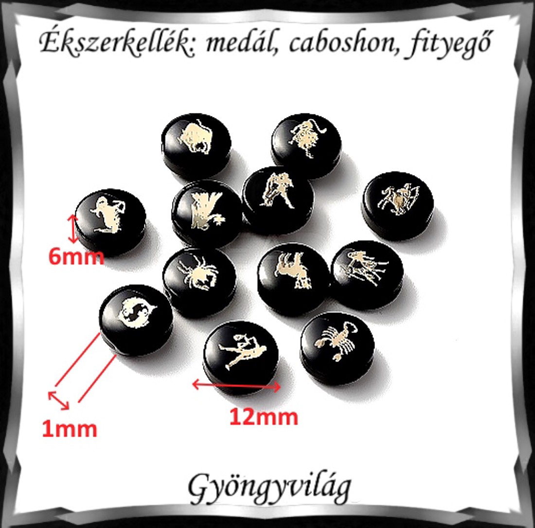 Accesorii pentru bijuterii: pandantiv, caboshon, dangle BMCF-2-43 1 buc/pachet 12 tipuri de horoscop -  - Artynos.ro