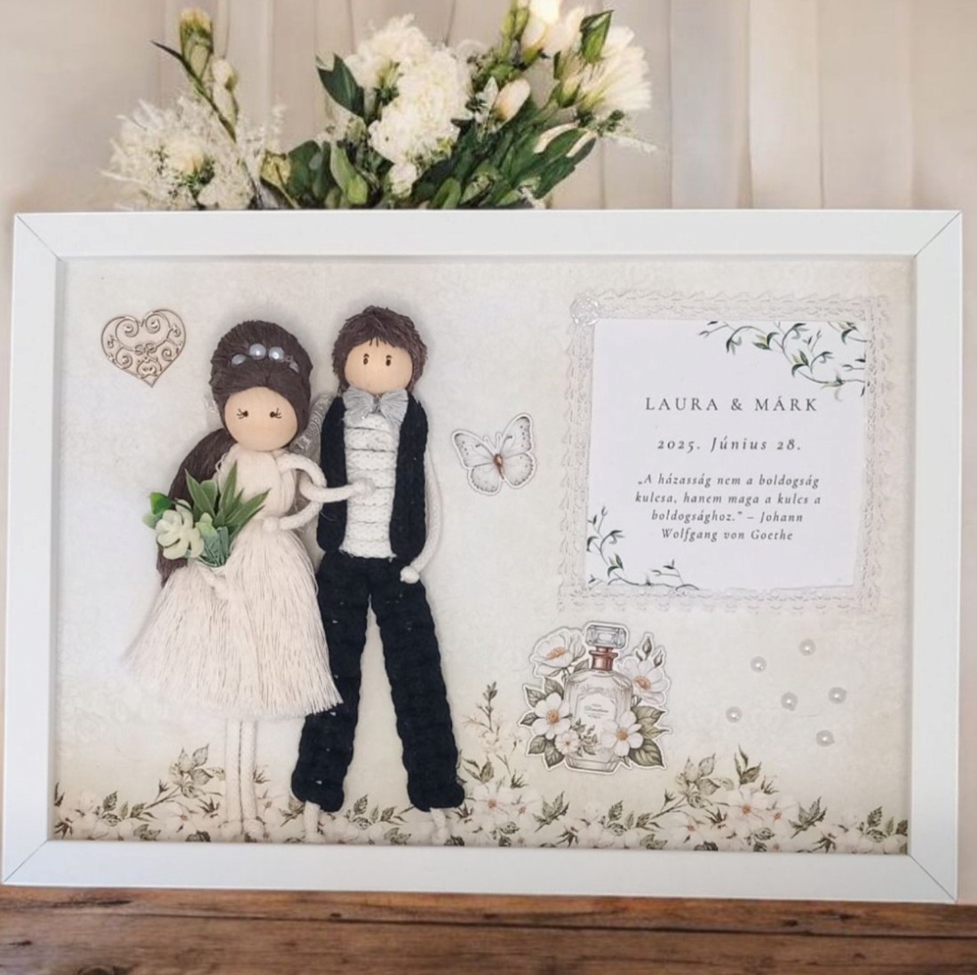 Personalizabile macramé angajament cuplu keepsake în cadru 3D - - Artynos.ro Personalizabile macramé angajament cuplu keepsake în cadru 3D - - Artynos.ro
