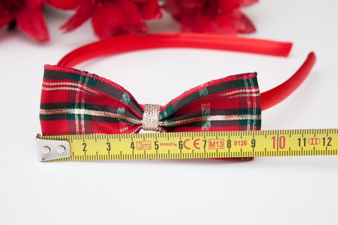 Masnis bentiță de păr bentiță de păr pentru Crăciun - Red plaid -  - Artynos.ro