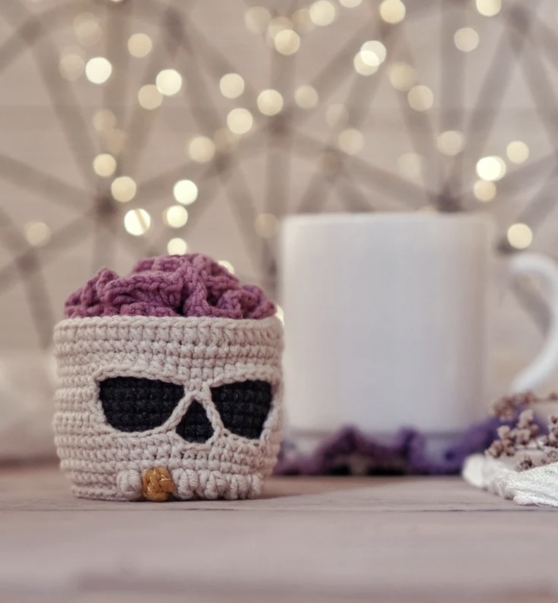 Breloc crosetat Skull - geantă și husă - accesorii genți - breloc - Artynos.ro Breloc crosetat Skull - geantă și husă - accesorii genți - breloc - Artynos.ro