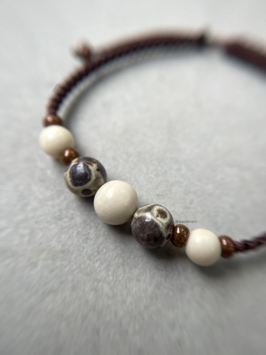 Asteroid jasp și marmură brățară minerală macrame -  - Artynos.ro