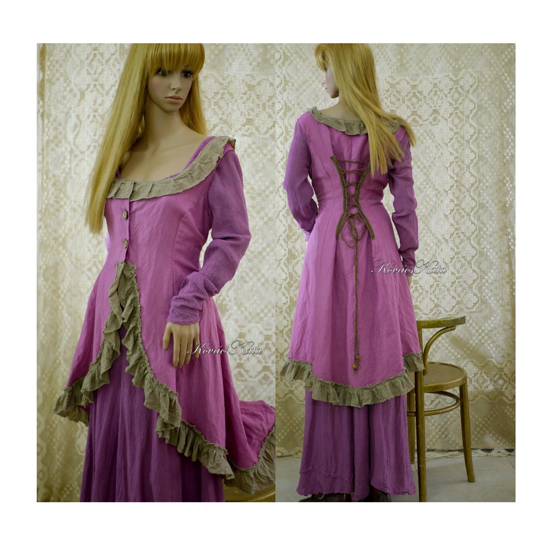 ESTELLA - vestă gotică romantică / cherry-yoghurt - îmbrăcăminte și modă - haine damă - vestă femei - Artynos.ro