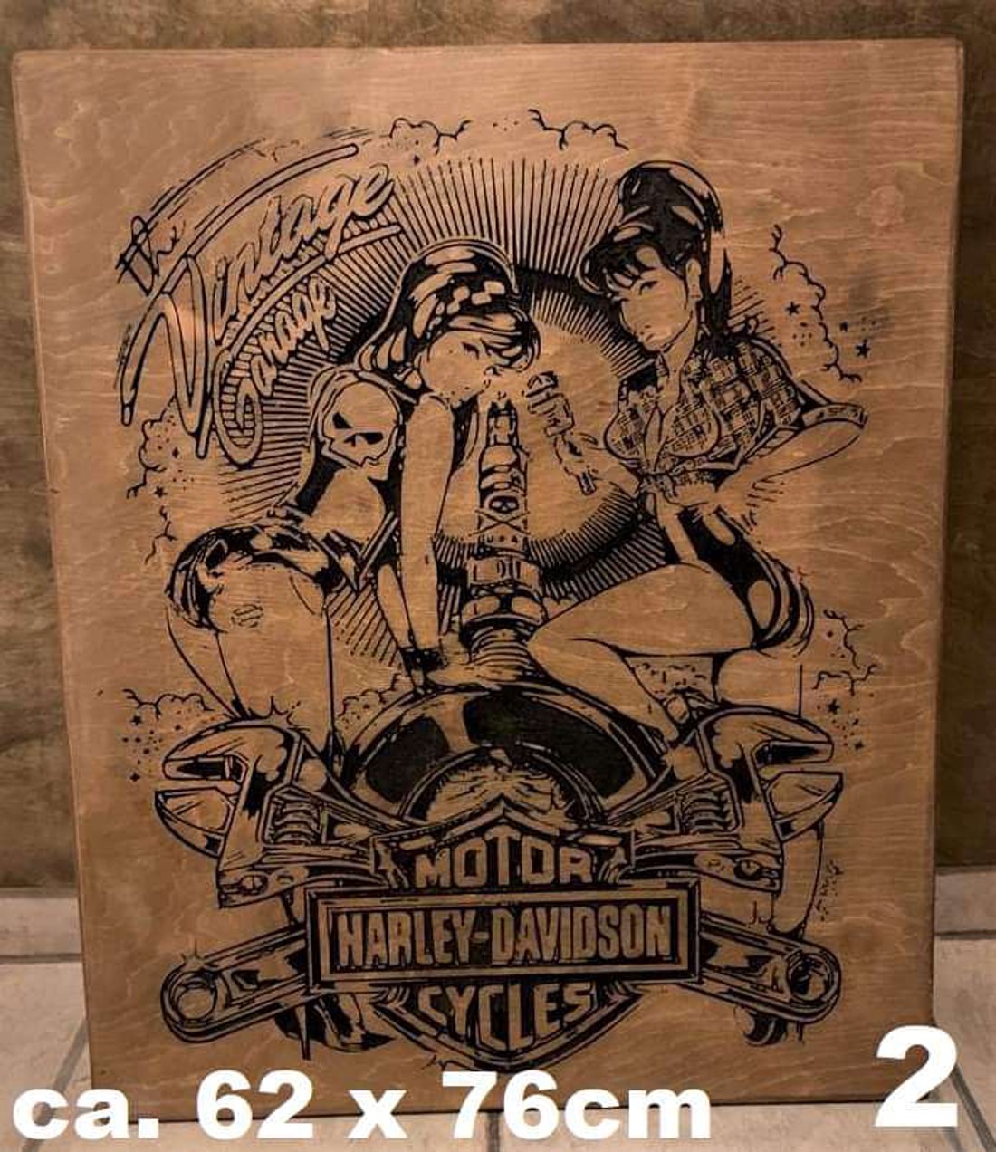 Harley Davidson decor de masă sau de perete 62x76 cm - casă & stil de viață - accesorii pentru decorat casa - picturi murale - artă de perete din lemn - Artynos.ro