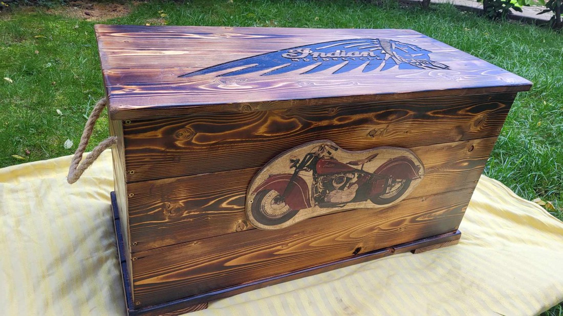 Indian Motors lada din lemn - casă & stil de viață - materiale de depozitare și sortare - ladă depozitare - Artynos.ro