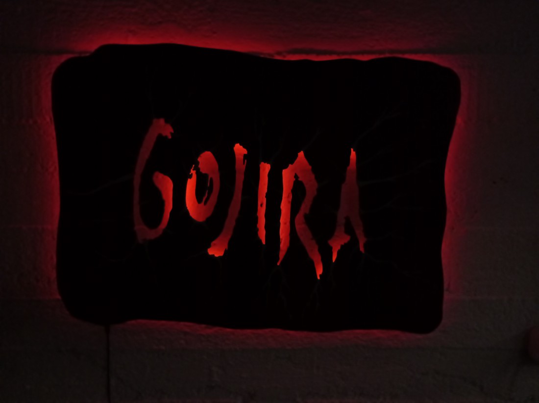 Gojira - artă de perete iluminată pentru fani - casă & stil de viață - accesorii pentru decorat casa - Artynos.ro