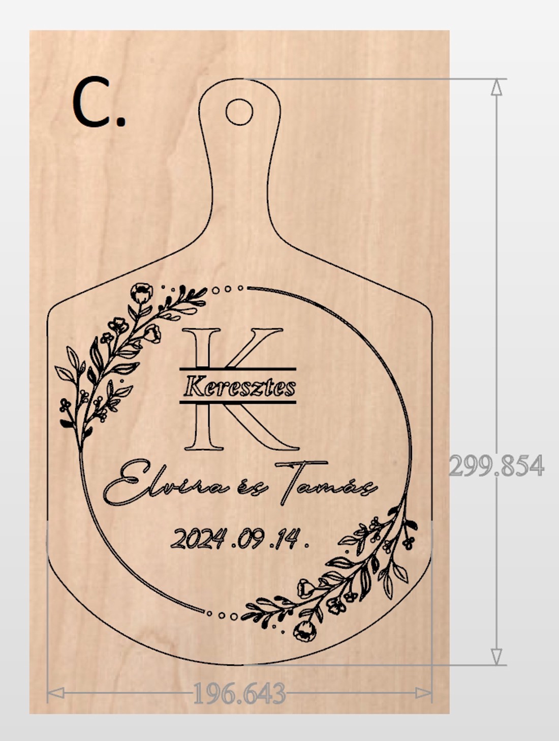 Placă de tăiere personalizată din nuc pentru nuntă, aniversare. - accesorii nuntă - amintiri și cadouri de nuntă - cadou nuntă - set de ceremonie - Artynos.ro