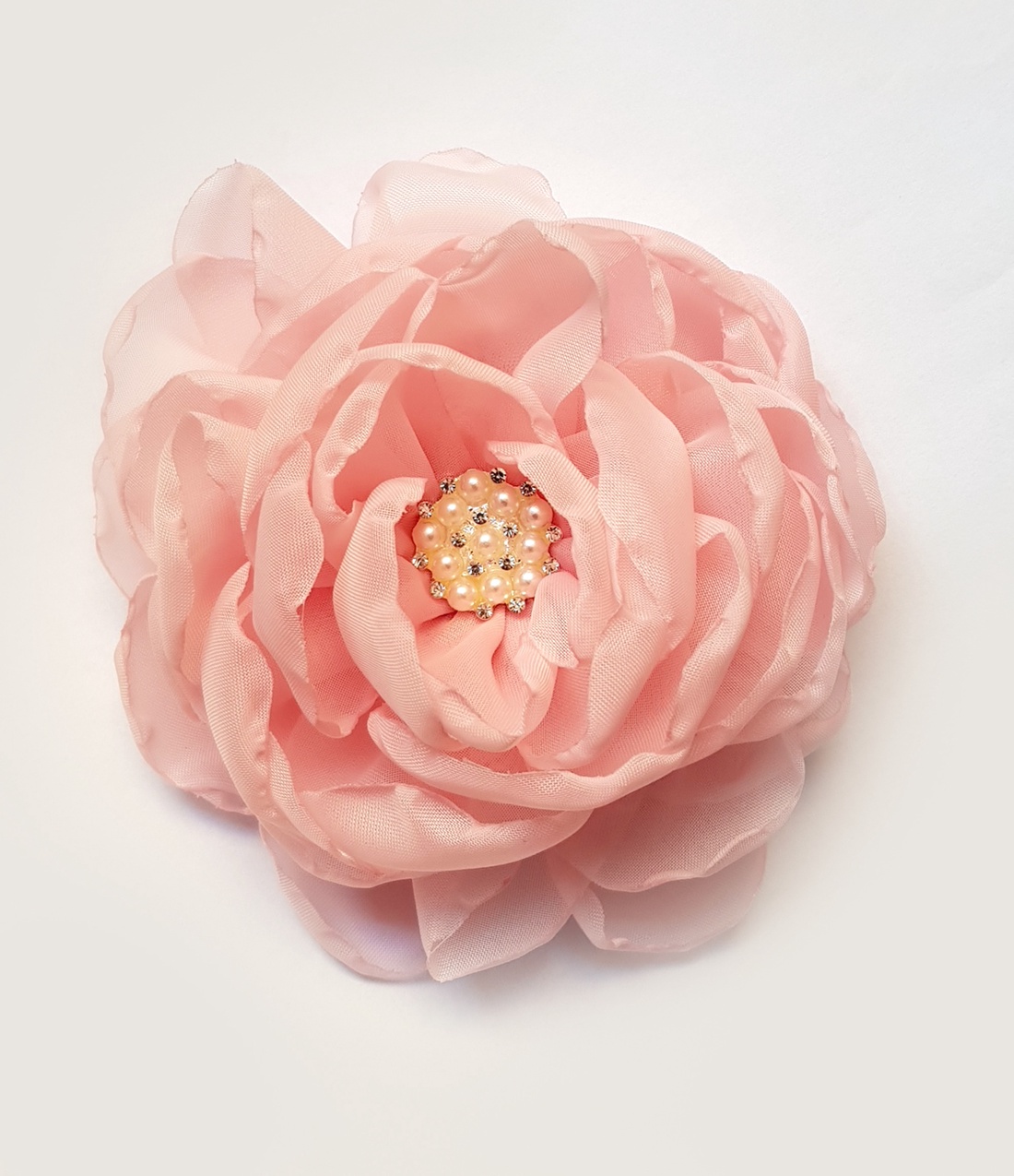 Floare roz pal din chifon pentru par - îmbrăcăminte și modă - accesorii păr - accesorii de păr - Artynos.ro