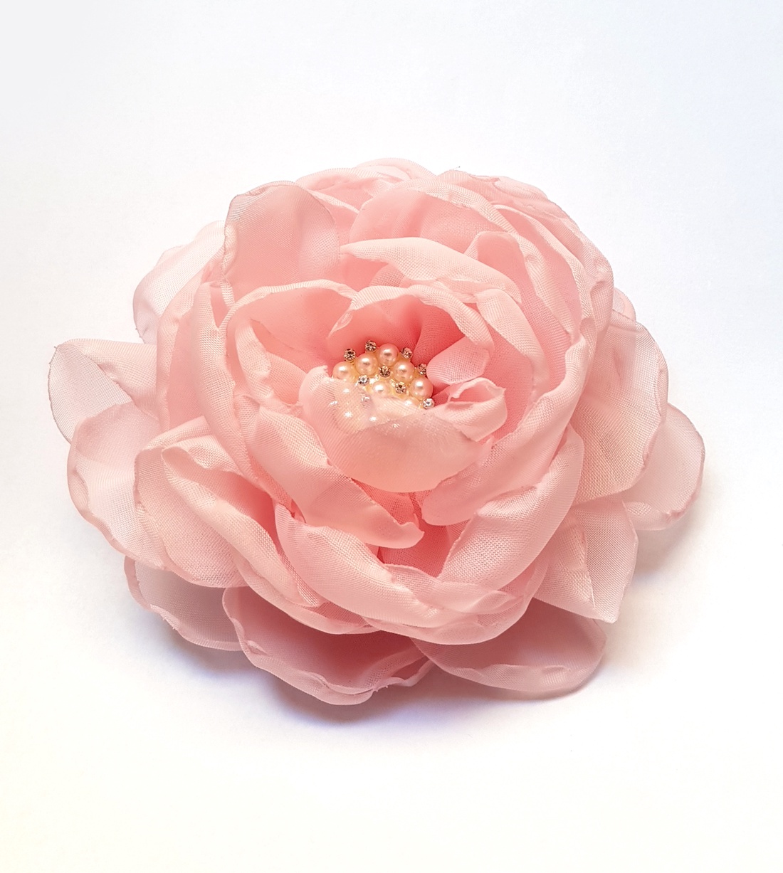 Floare roz pal din chifon pentru par - îmbrăcăminte și modă - accesorii păr - accesorii de păr - Artynos.ro
