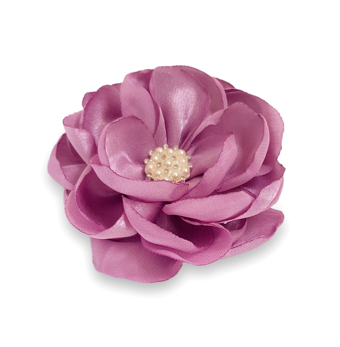 Floare roz din satin pentru par - îmbrăcăminte și modă - accesorii păr - accesorii de păr - Artynos.ro