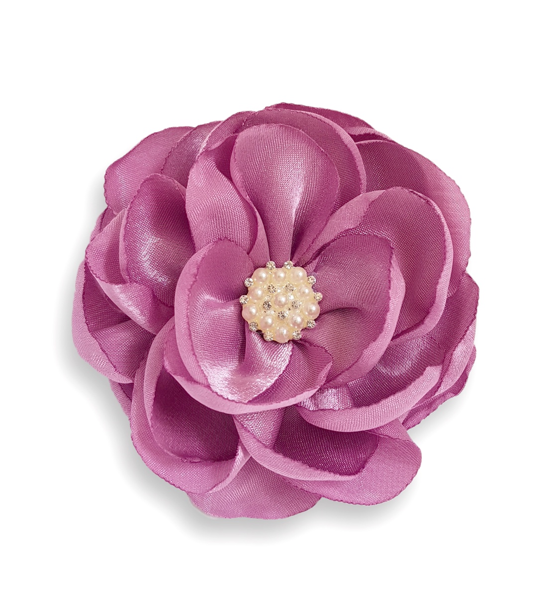 Floare roz din satin pentru par - îmbrăcăminte și modă - accesorii păr - accesorii de păr - Artynos.ro