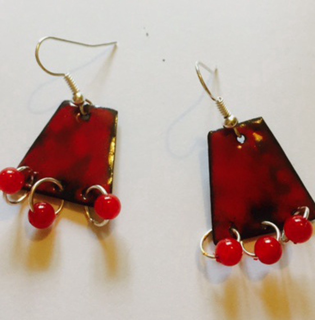 Fire Enamel Jeweled Red Bead - - Artynos.ro Fire Enamel Jeweled Red Bead - - Artynos.ro