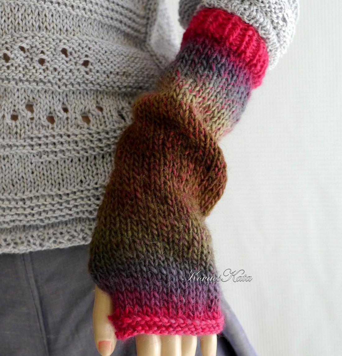 BOSZI-KESZTYŰ / lână - încălzitor de mână boem / zmeură - îmbrăcăminte și modă - eșarfe, pălării, fularuri - mănușă - Artynos.ro