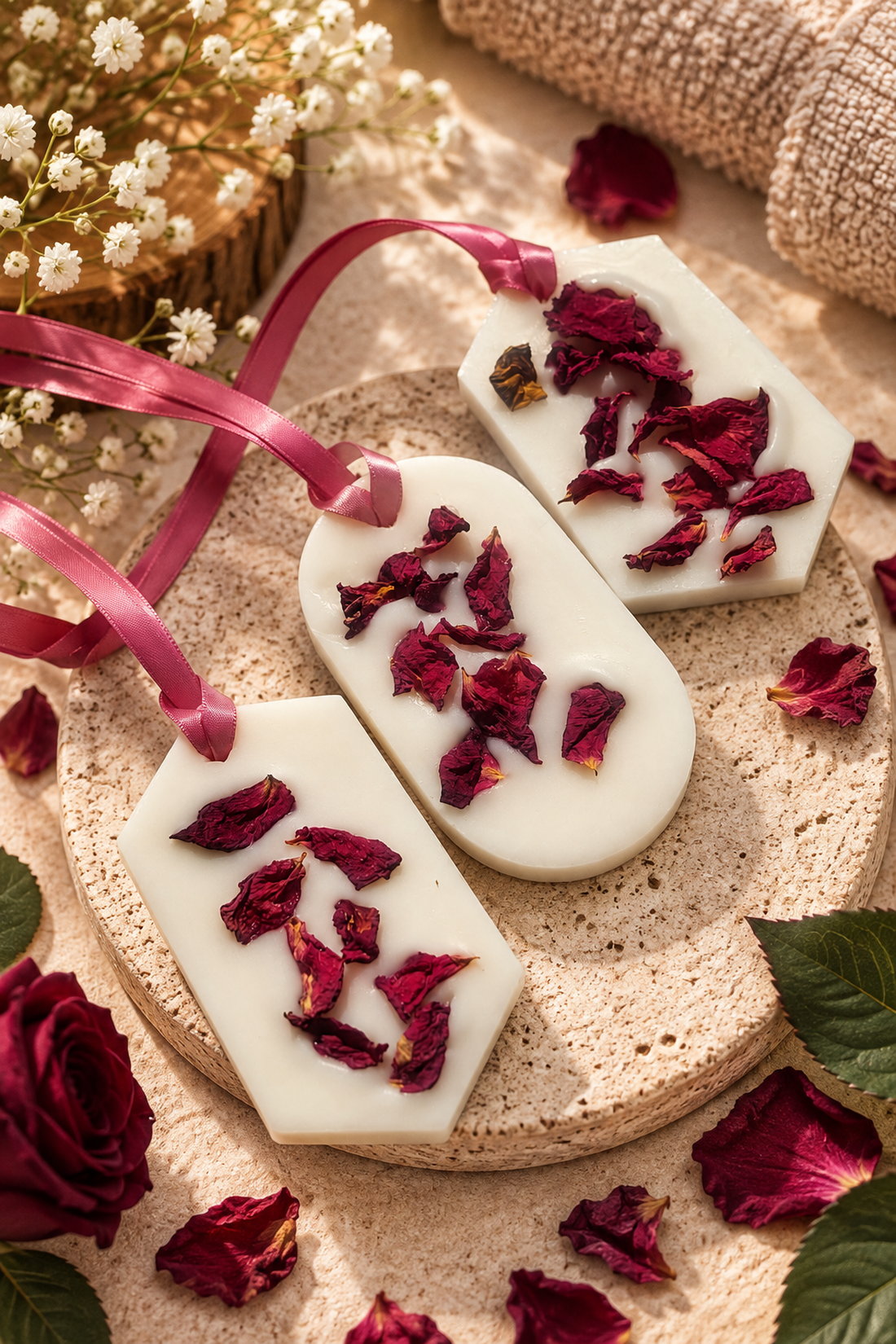 Tablete parfumate din ceară de soia � parfum natural pentru dulap și sertare (set 10buc) - bijuterii - mărțișor - Artynos.ro