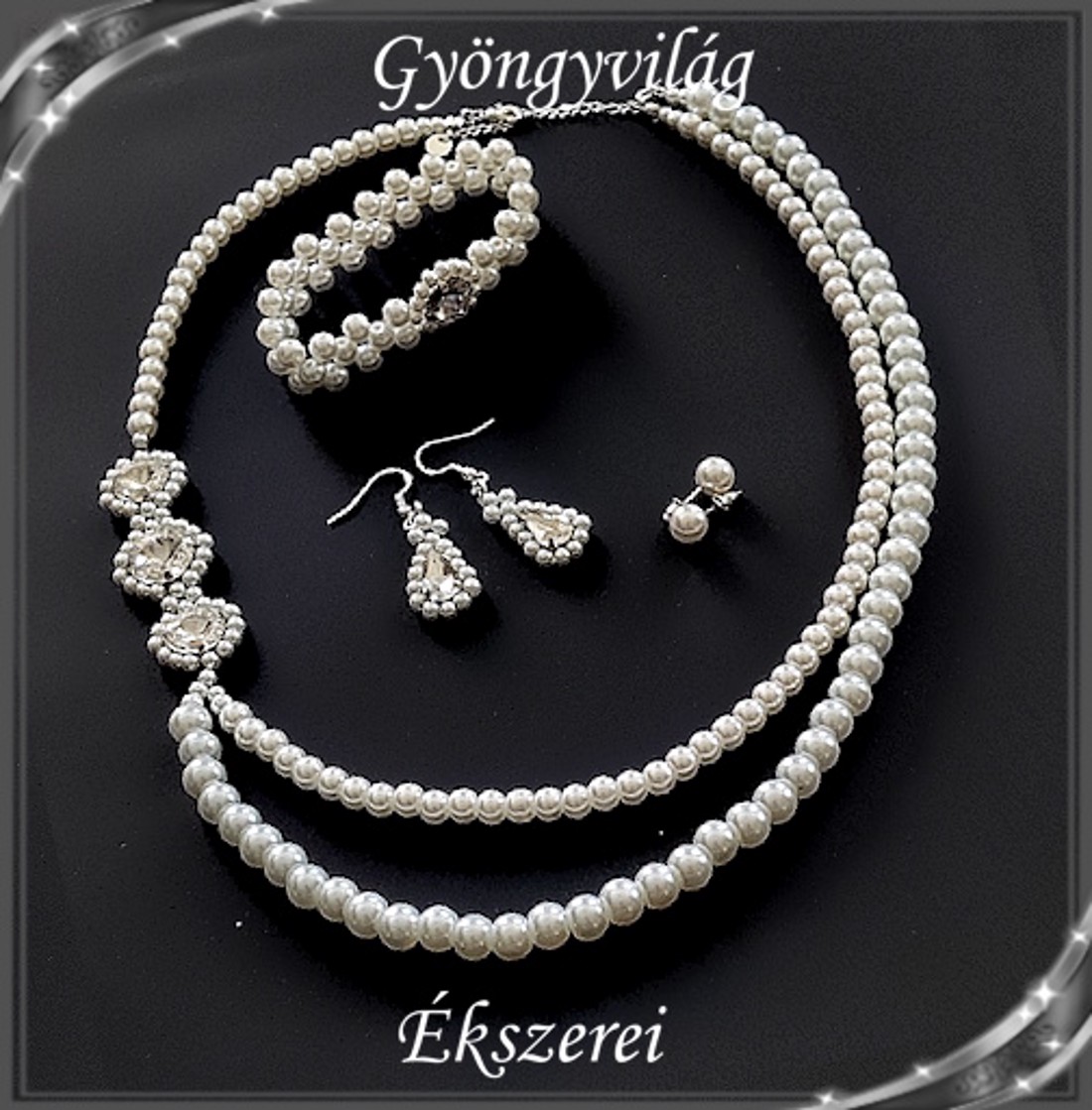 Set de bijuterii pentru nuntă, mireasă, casual, SSZE925-TEK02-1-1-1 ALB -  - Artynos.ro