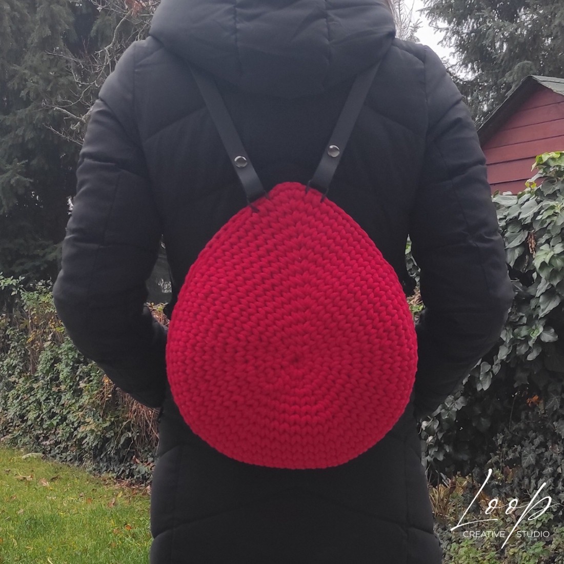 Rucsac croșetat în formă de picătură - elegant, mare și complet unic! - genți și portofele - rucsacuri - mini rucsacuri - Artynos.ro