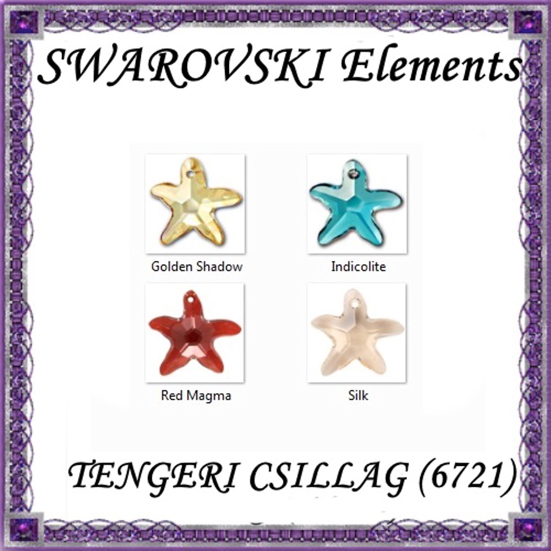 Bijuterii: stea de mare Swarovski 20mm în mai multe culori - - Artynos.ro Bijuterii: stea de mare Swarovski 20mm în mai multe culori - - Artynos.ro