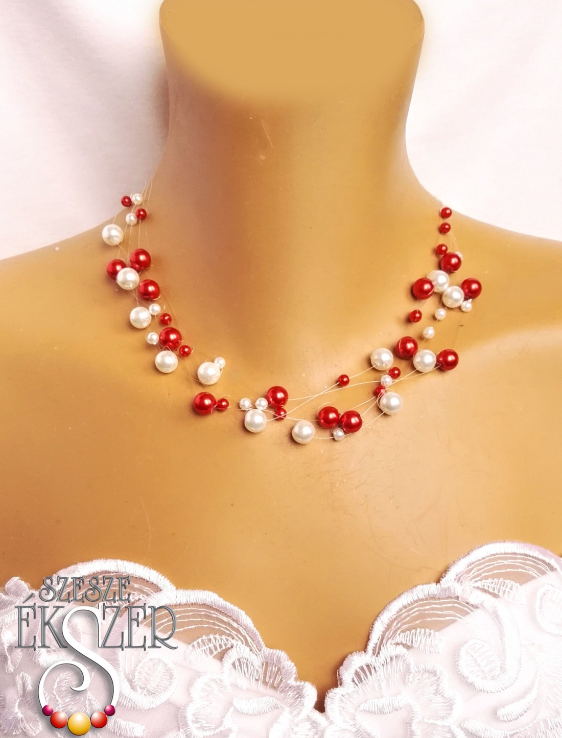 Colier elegant relaxat cu perle pentru mirese -  - Artynos.ro