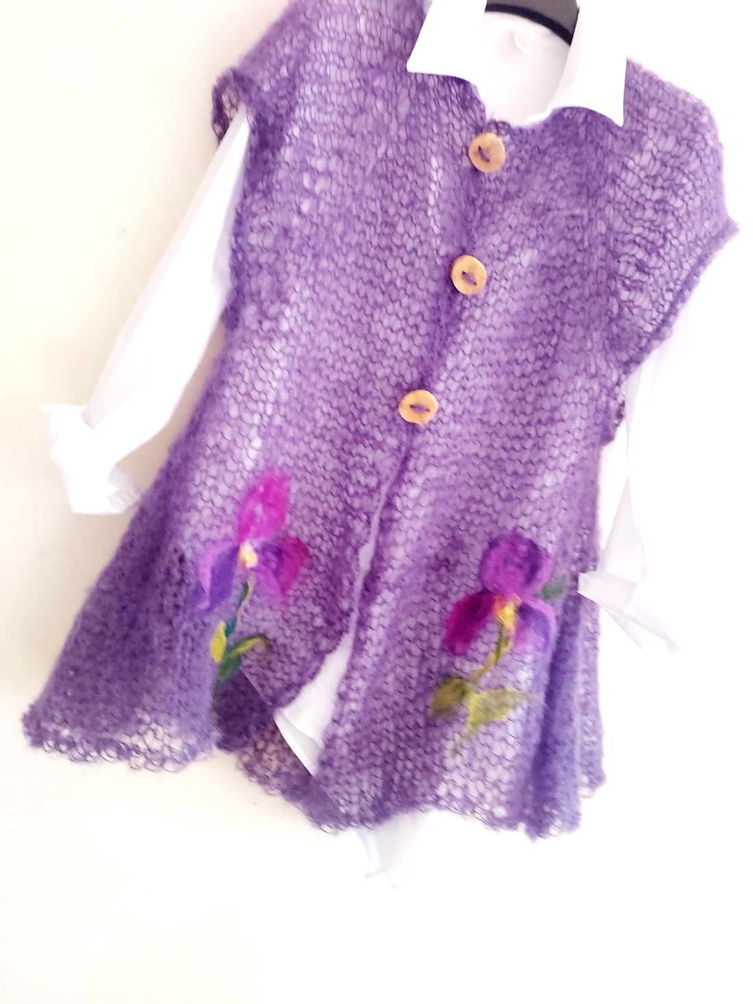 Tunica tricotata și impaslita  - îmbrăcăminte și modă - haine bebeluși și copii - pulover și cardigan copii - Artynos.ro