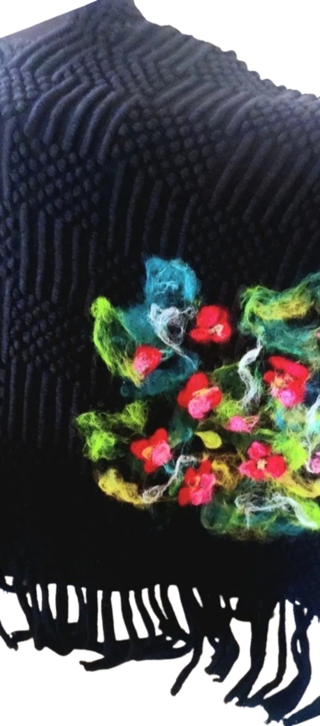 Poncho cu flori impaslite  - îmbrăcăminte și modă - haine damă - poncho - Artynos.ro