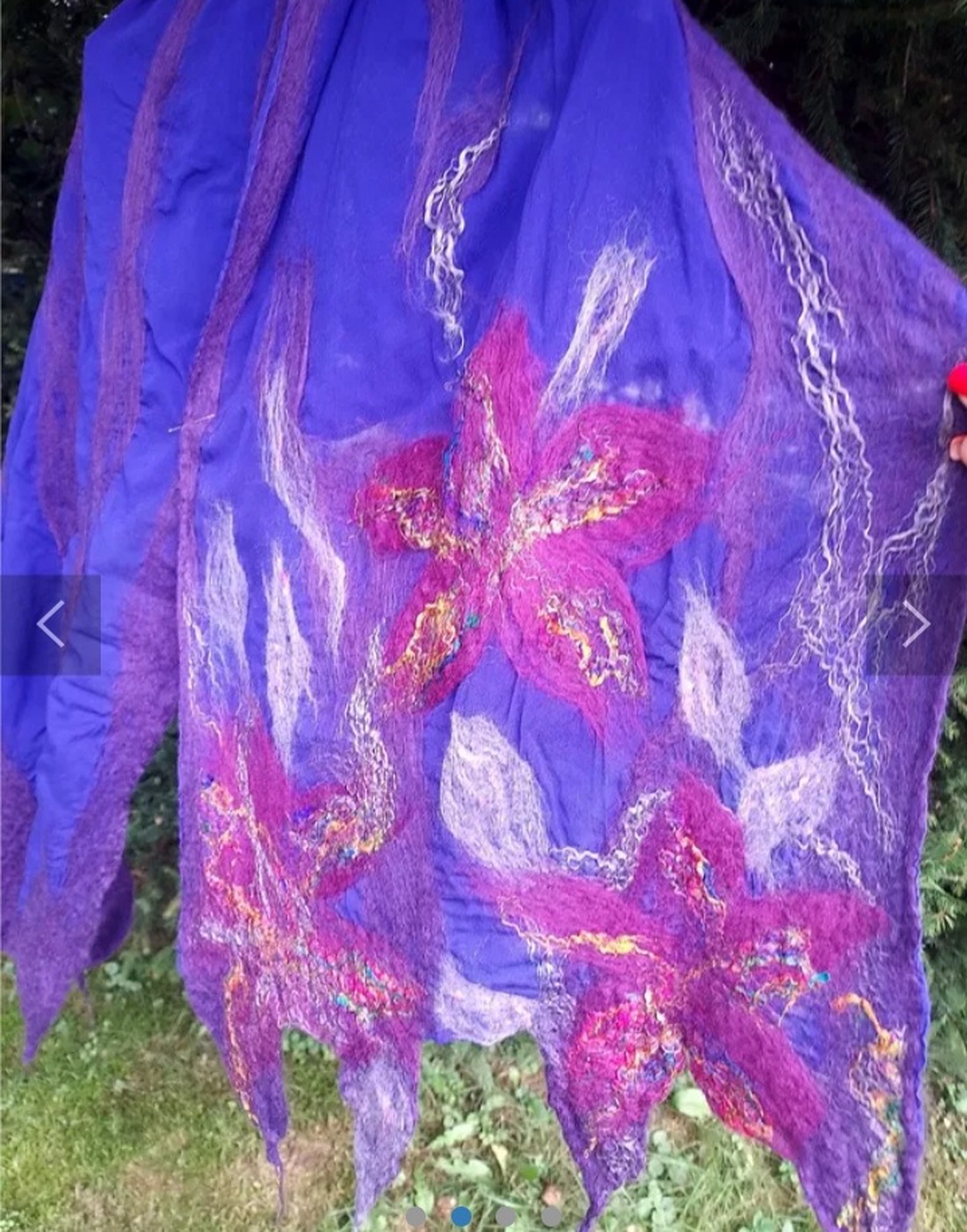 Eșarfă de mătase naturala împaslita  - îmbrăcăminte și modă - eșarfe, pălării, fularuri - șal, eșarfă de cap - Artynos.ro