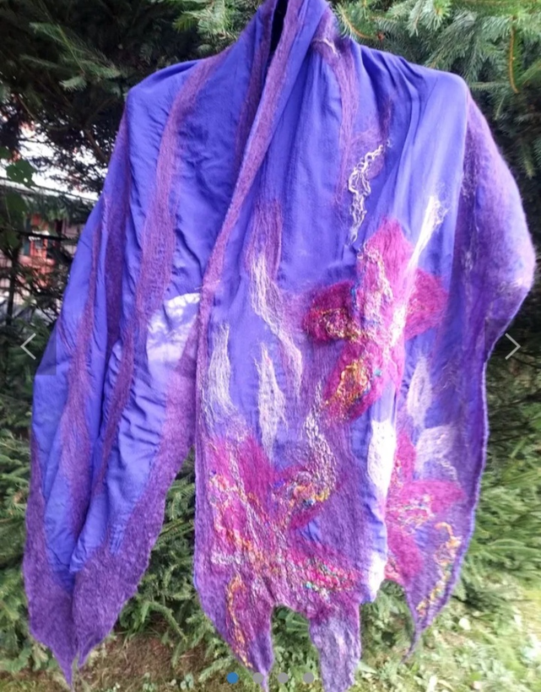 Eșarfă de mătase naturala împaslita  - îmbrăcăminte și modă - eșarfe, pălării, fularuri - șal, eșarfă de cap - Artynos.ro