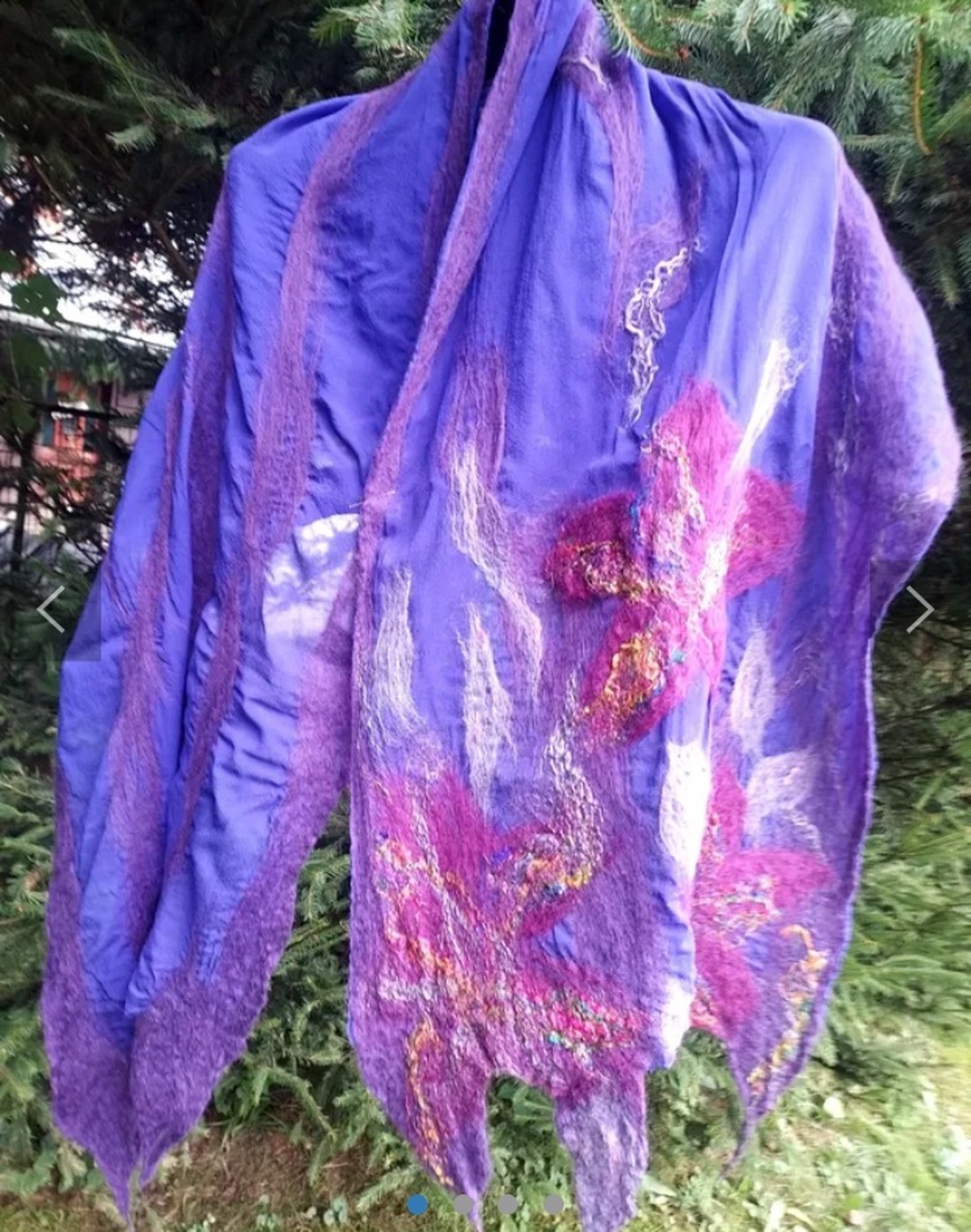 Eșarfă de mătase naturala împaslita  - îmbrăcăminte și modă - eșarfe, pălării, fularuri - șal, eșarfă de cap - Artynos.ro