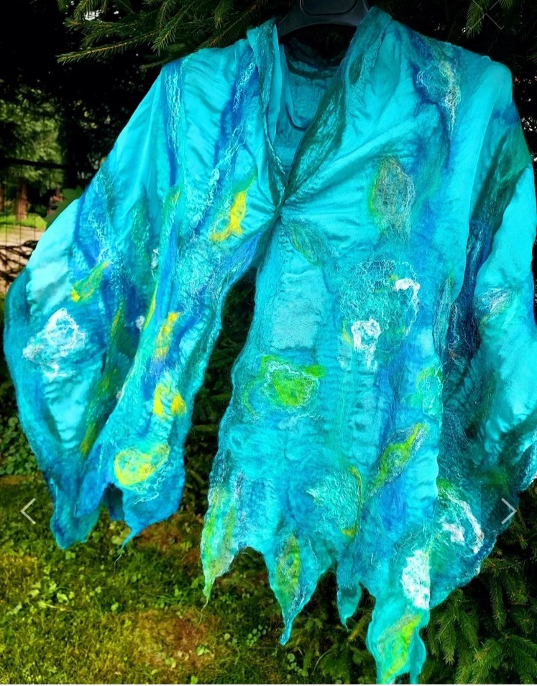 Eșarfă de mătase naturala împaslita  - îmbrăcăminte și modă - eșarfe, pălării, fularuri - șal, eșarfă de cap - Artynos.ro