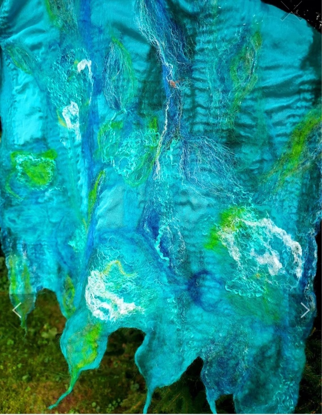 Eșarfă de mătase naturala împaslita  - îmbrăcăminte și modă - eșarfe, pălării, fularuri - șal, eșarfă de cap - Artynos.ro