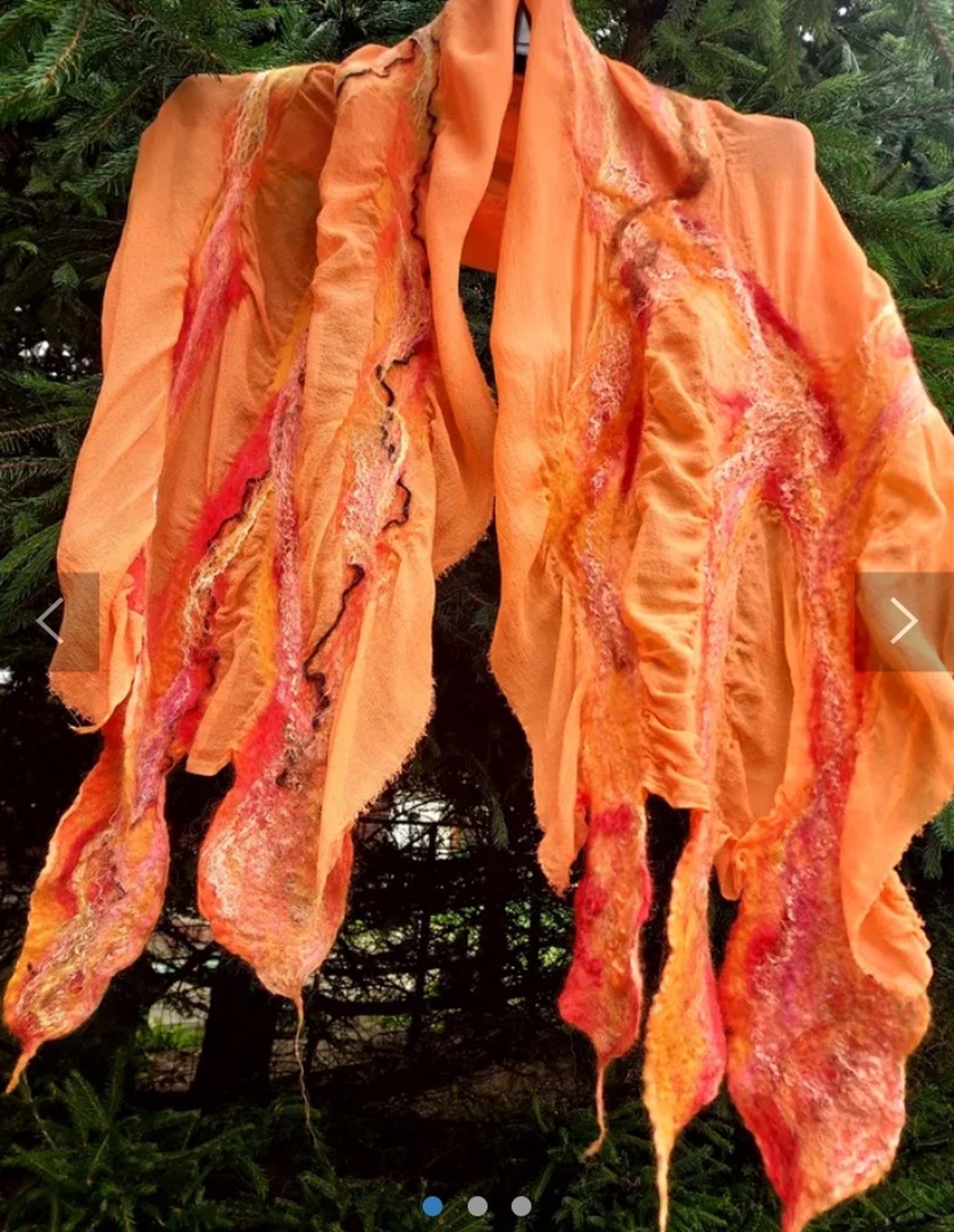 Eșarfă de mătase naturala împaslita  - îmbrăcăminte și modă - eșarfe, pălării, fularuri - șal, eșarfă de cap - Artynos.ro