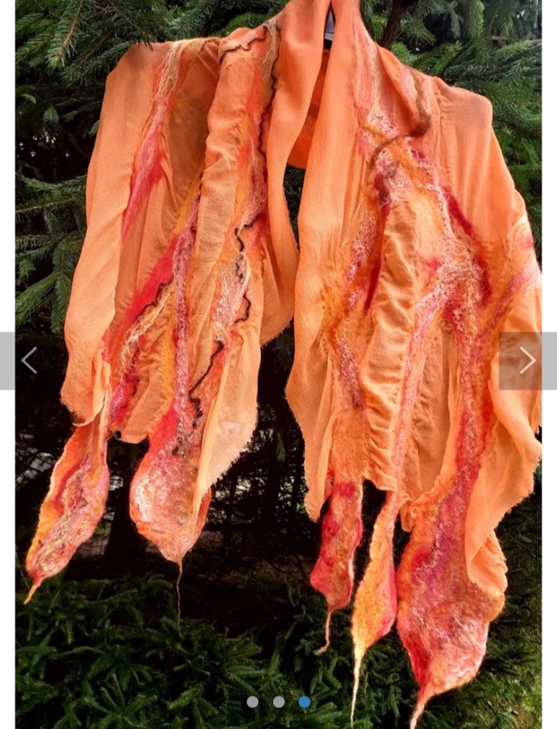 Eșarfă de mătase naturala împaslita  - îmbrăcăminte și modă - eșarfe, pălării, fularuri - șal, eșarfă de cap - Artynos.ro