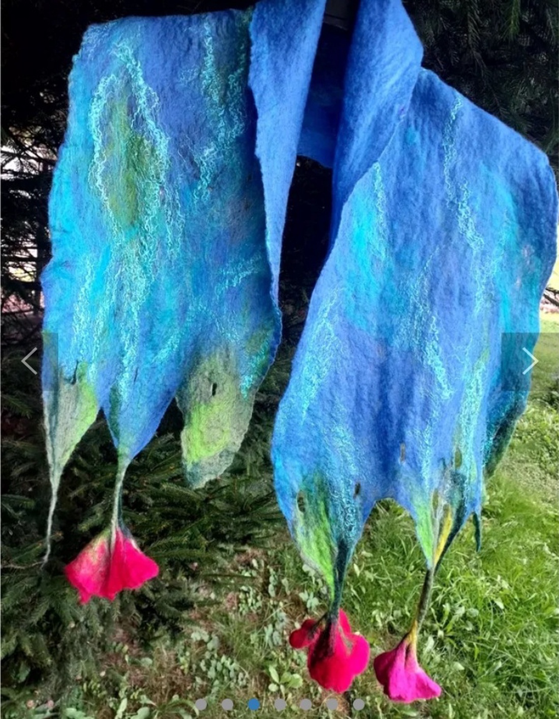 Eșarfă de mătase naturala împaslita  - îmbrăcăminte și modă - eșarfe, pălării, fularuri - șal, eșarfă de cap - Artynos.ro