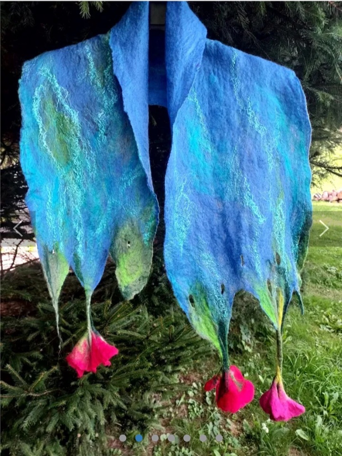 Eșarfă de mătase naturala împaslita  - îmbrăcăminte și modă - eșarfe, pălării, fularuri - șal, eșarfă de cap - Artynos.ro