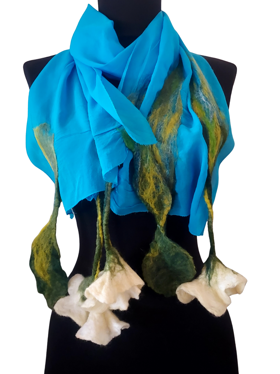 Eșarfă (mătase-lana) - îmbrăcăminte și modă - eșarfe, pălării, fularuri - eșarfe - Artynos.ro
