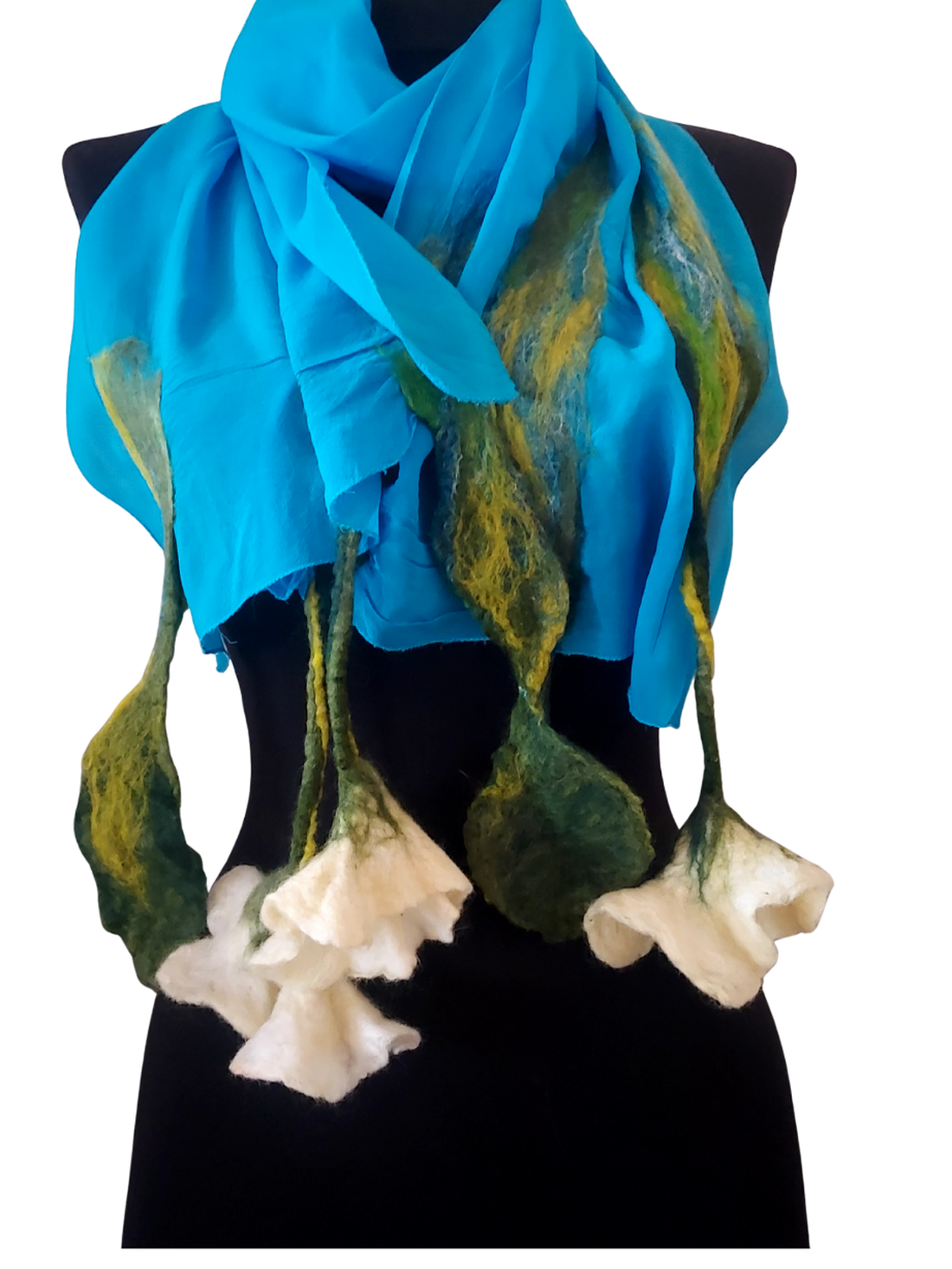 Eșarfă (mătase-lana) - îmbrăcăminte și modă - eșarfe, pălării, fularuri - eșarfe - Artynos.ro