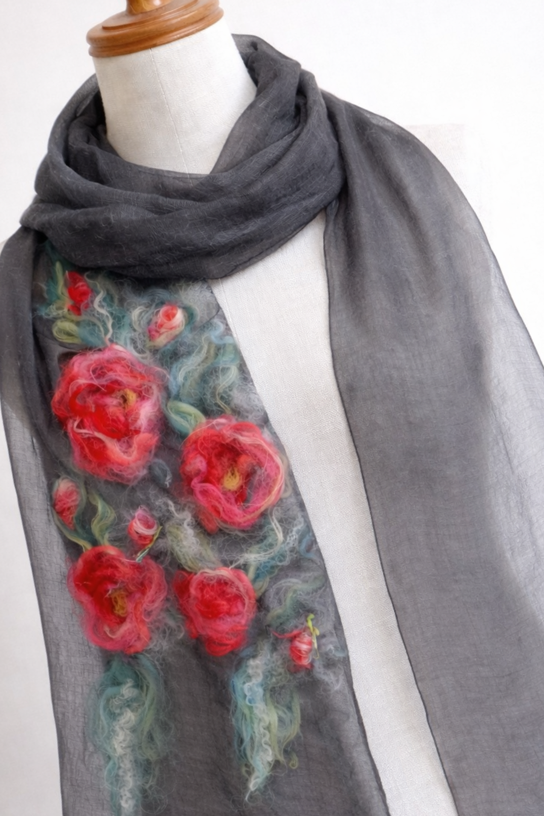 Eșarfă de mătase naturala împaslita  - îmbrăcăminte și modă - eșarfe, pălării, fularuri - eșarfe - Artynos.ro