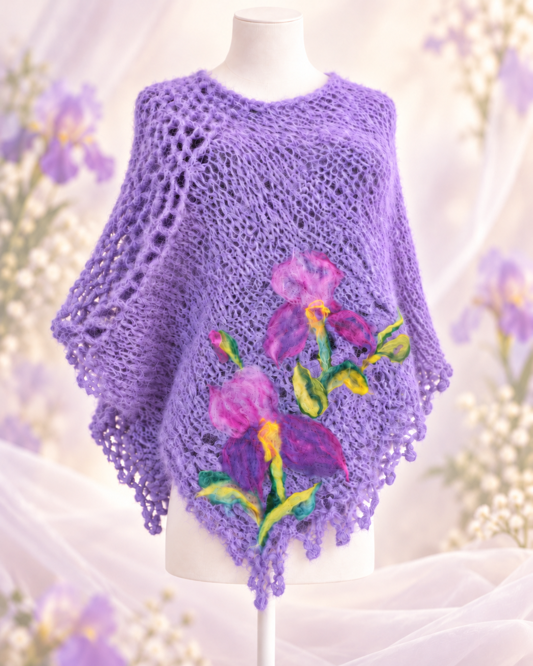 Irisi impasliti  - îmbrăcăminte și modă - haine damă - poncho - Artynos.ro