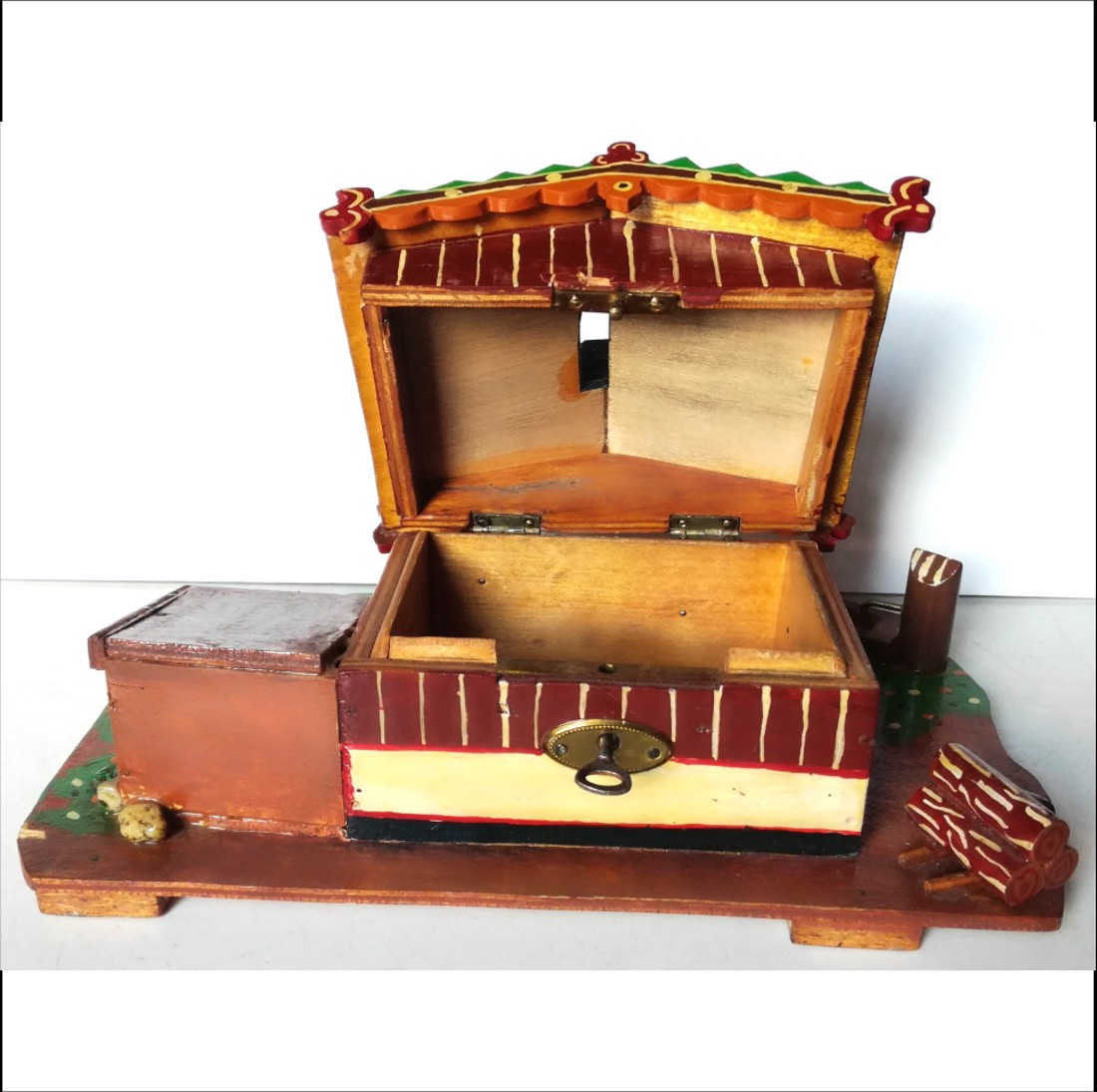 Cutie pentru bani în stil vintage, cu motiv alpin - casă & stil de viață - decorațiuni de casă - decorațiuni de masă și rafturi - pușculițe - Artynos.ro